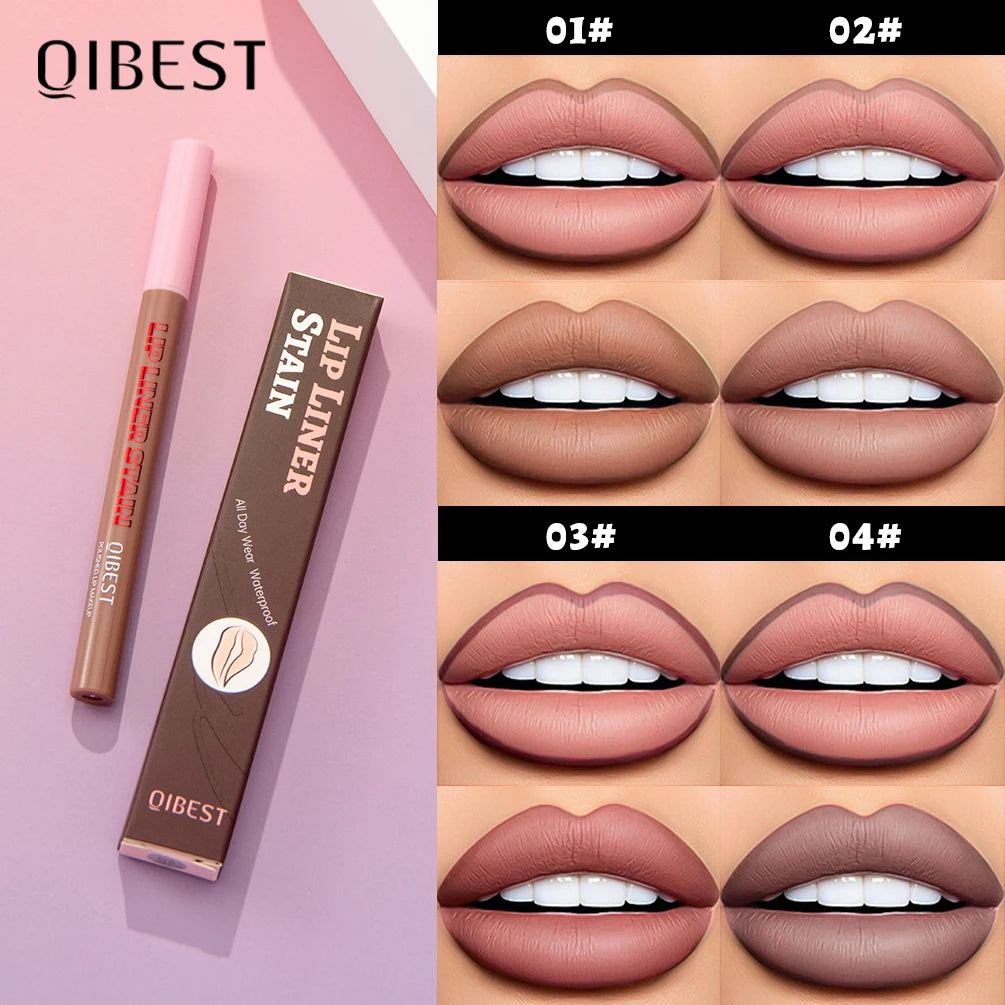 QIBEST Matte Lip Liner Waterproof Sweatproof Multi-color Correcting Liquid Lipstick Pen Brown Lipliner Cosmetics For Women Peaceful Pleasures Health and Wellness