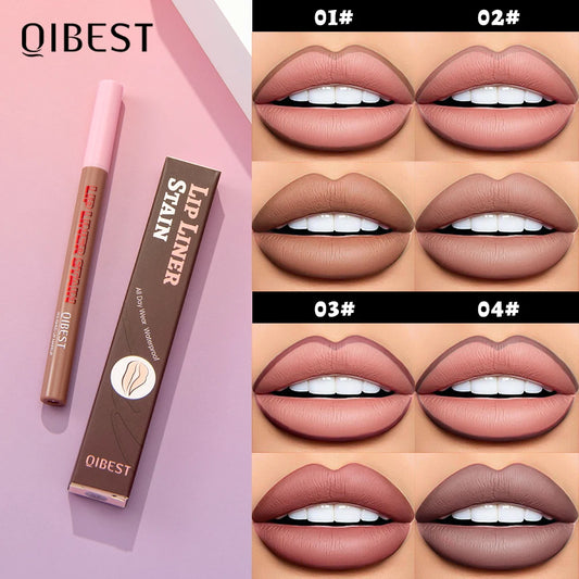 QIBEST Matte Lip Liner Waterproof Sweatproof Multi-color Correcting Liquid Lipstick Pen Brown Lipliner Cosmetics For Women Peaceful Pleasures Health and Wellness