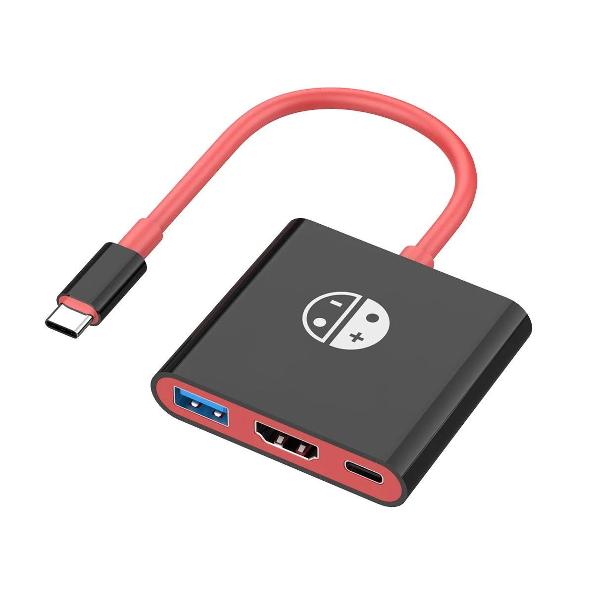 Gopala 3-in-1 USB-C Dock | HDMI, USB 3.0 & PD Charging USB-C Docking Station Peaceful Pleasures Health and Wellness black and red