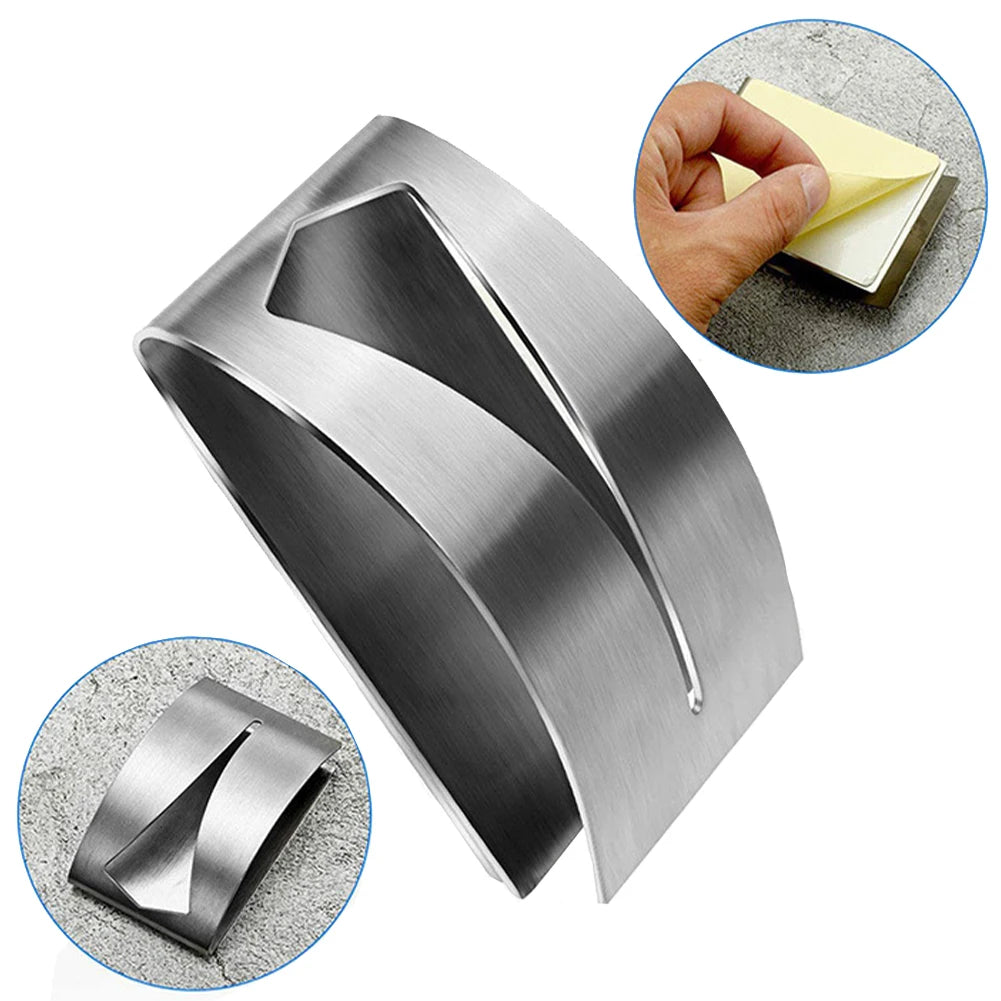 4-Pack Self-Adhesive Towel Hook Holders | No-Drill Stainless Steel