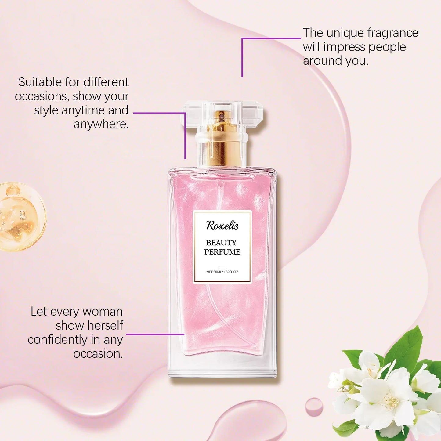 Roxelis Women's Floral EDT Perfume | Long-Lasting 50ml Bottle