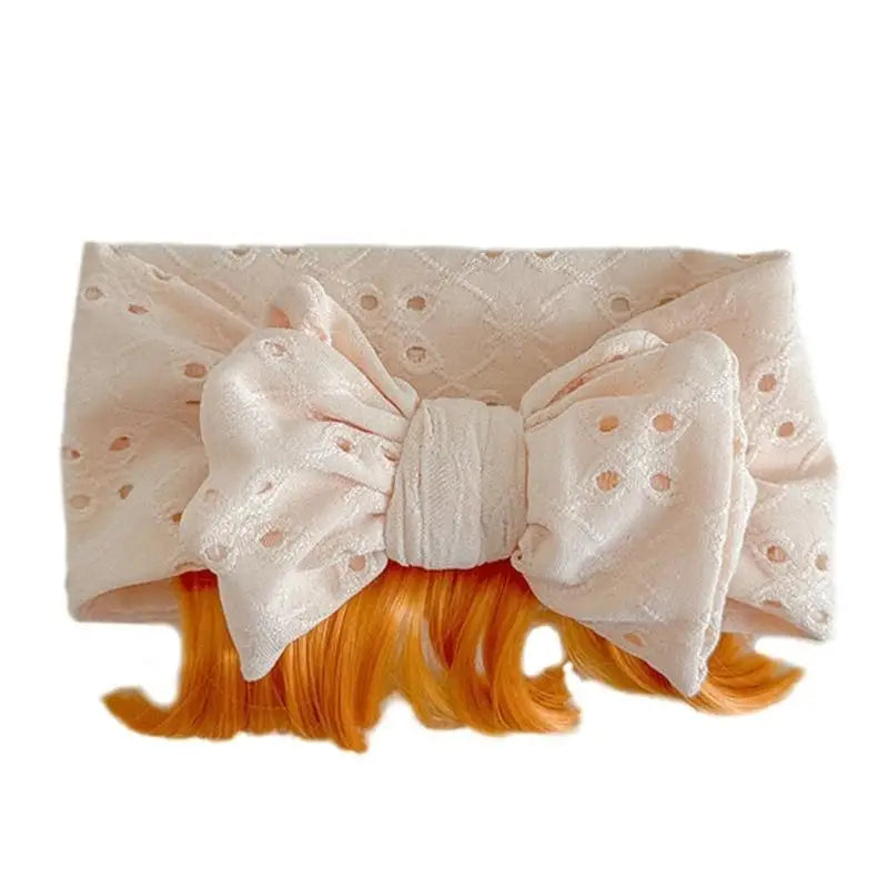 Infant Bowknot Headband with Faux Bangs | Baby Girls Hairband