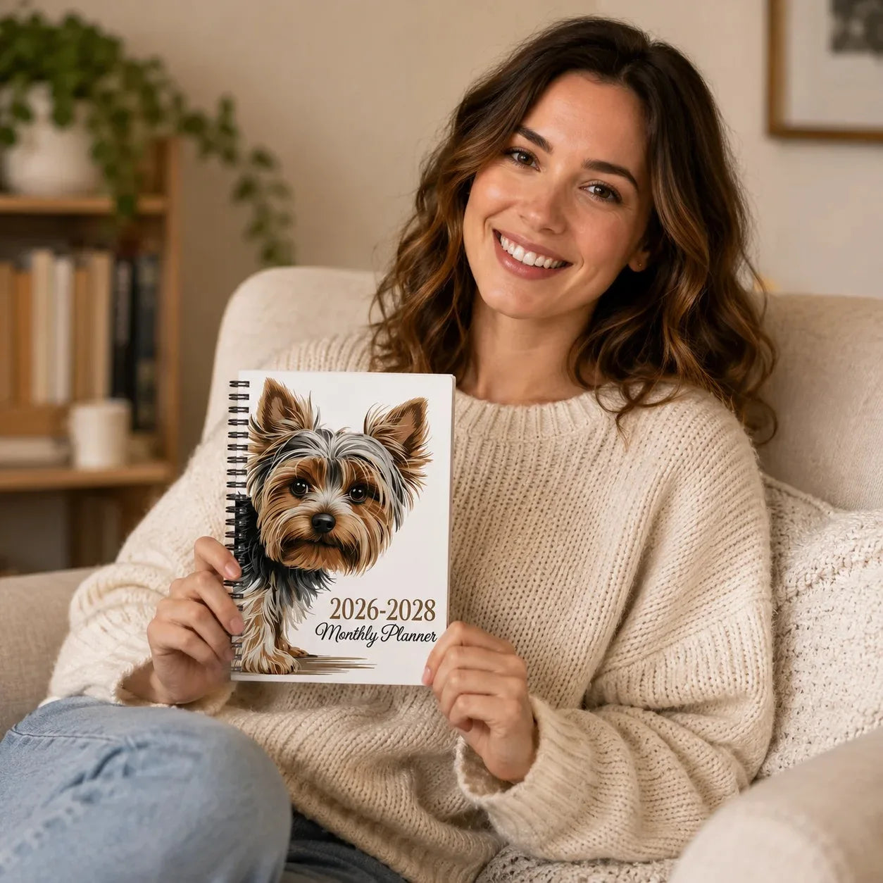 Cute Dog 2026-2028 Monthly Planner Spiral Notebook Daily Weekly