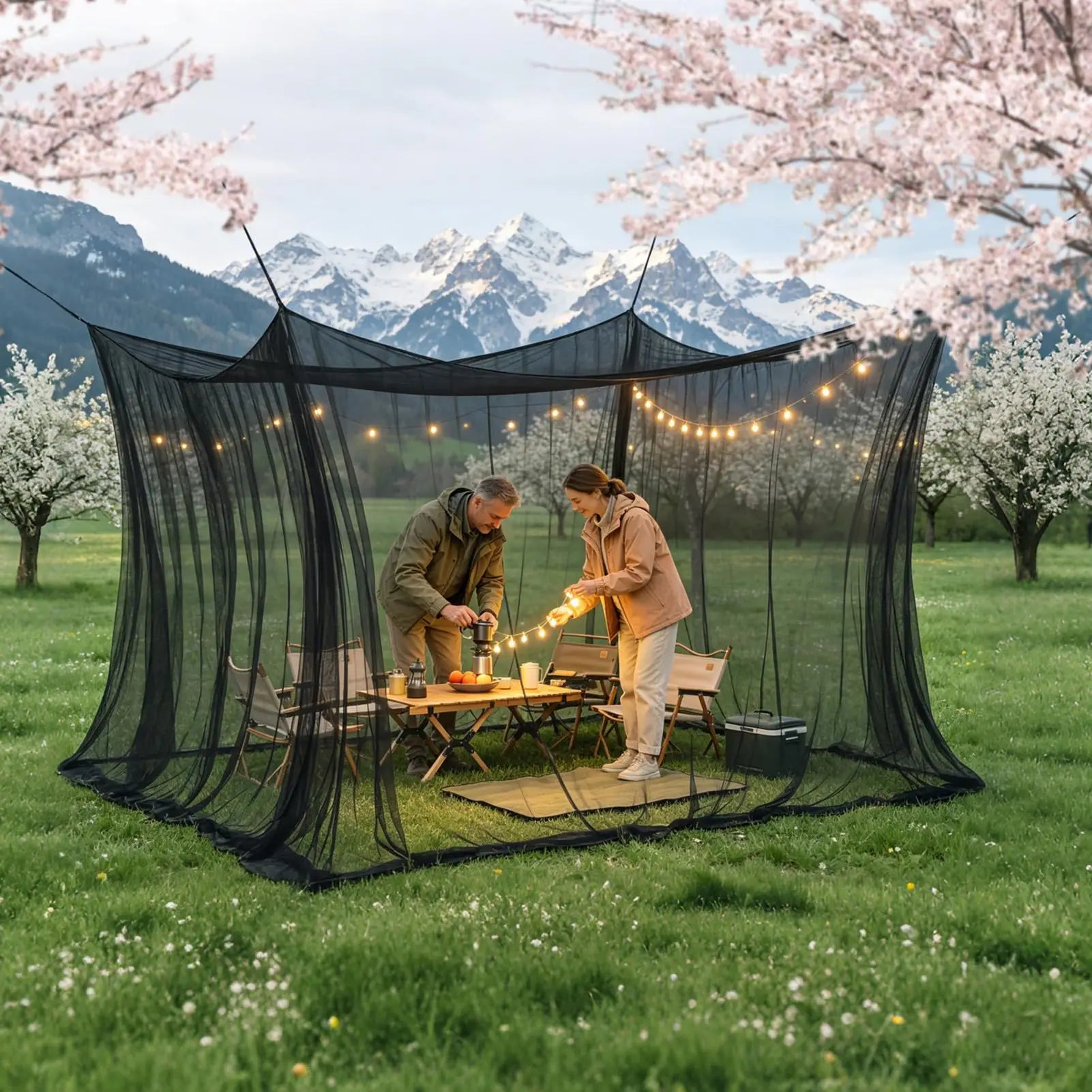 300*300*250cm Camping Fly Net Mesh Canopy Fly Barrier For Outdoor Patio Balcony Backyard Pergola Gazebo, Insect Protection Peaceful Pleasures Health and Wellness