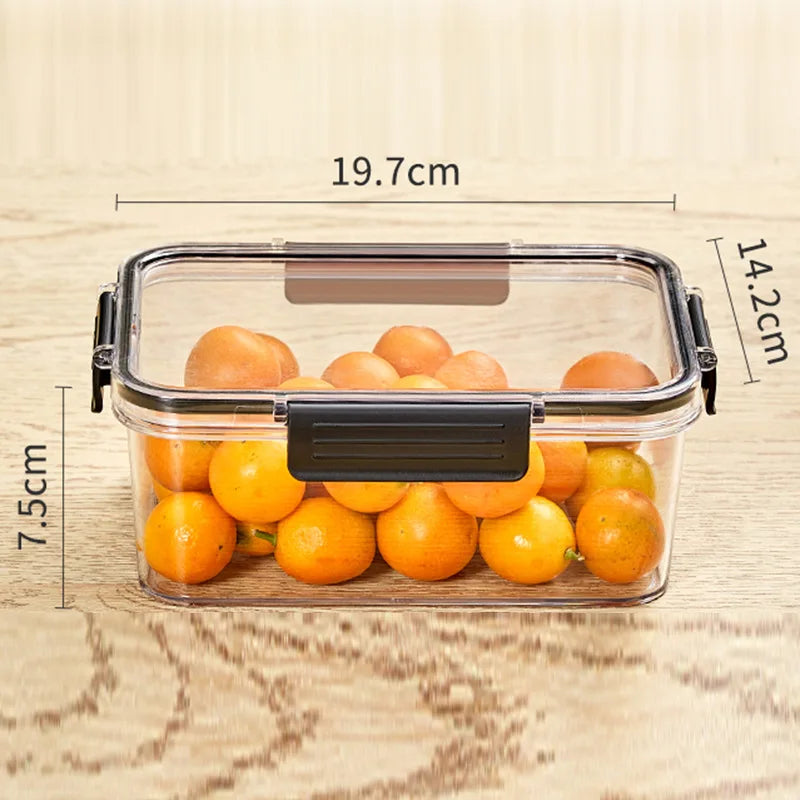 Portable Lunch Box for Kids School Microwave Transparent Bento Box with Compartments Salad Fruit Food Sealed Jar Container Box Peaceful Pleasures Health and Wellness L Black