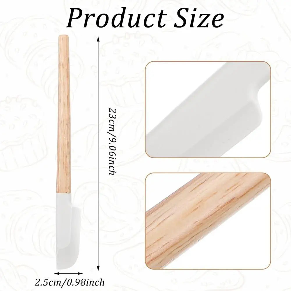 Wooden Handle Silicone Spatula – Heat-Resistant Baking Scraper