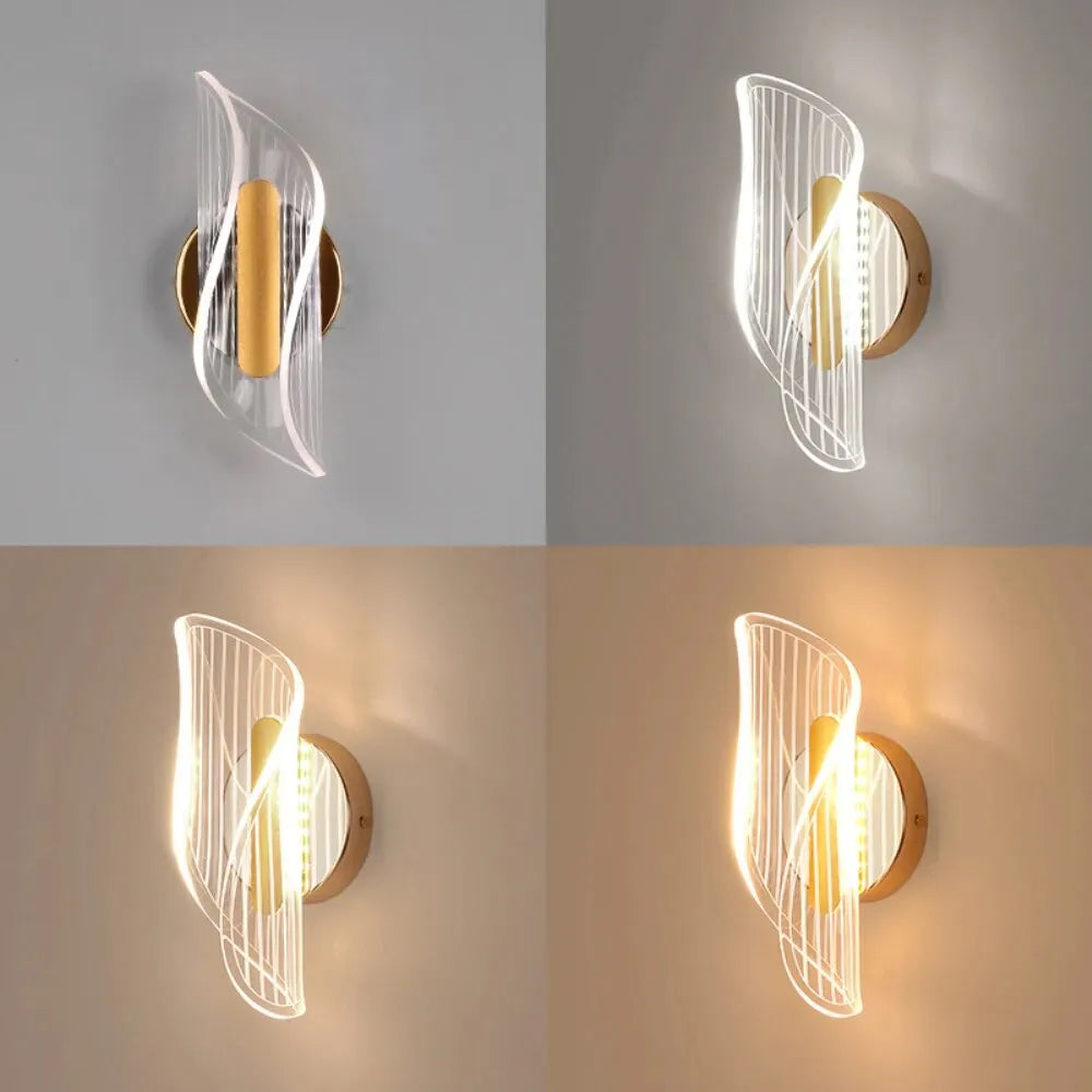 Curved Spiral LED Wall Lamp – Bedroom, Hallway & Living Room