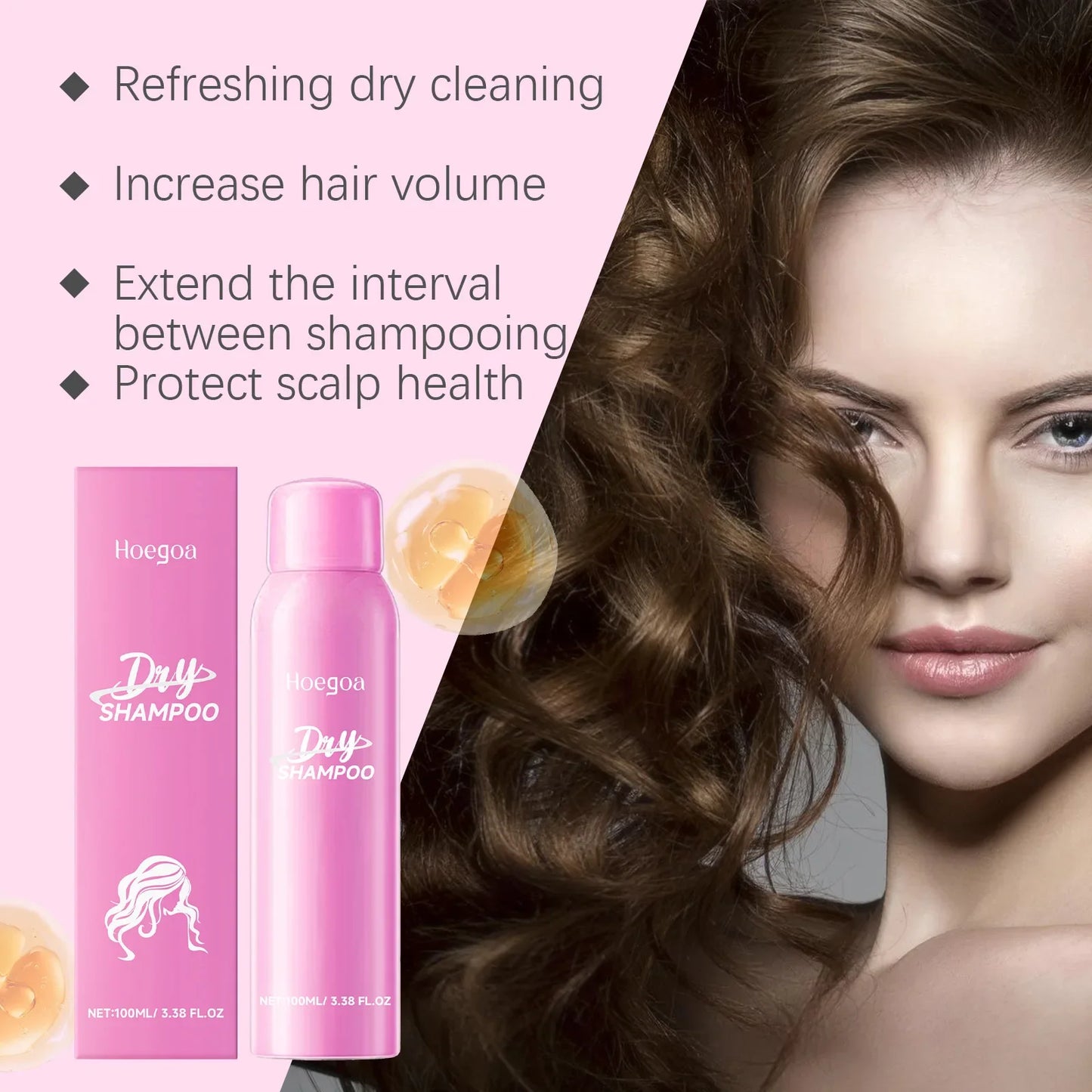 HOEGOA Rose Leave-In Hair Spray | No-Wash Conditioner