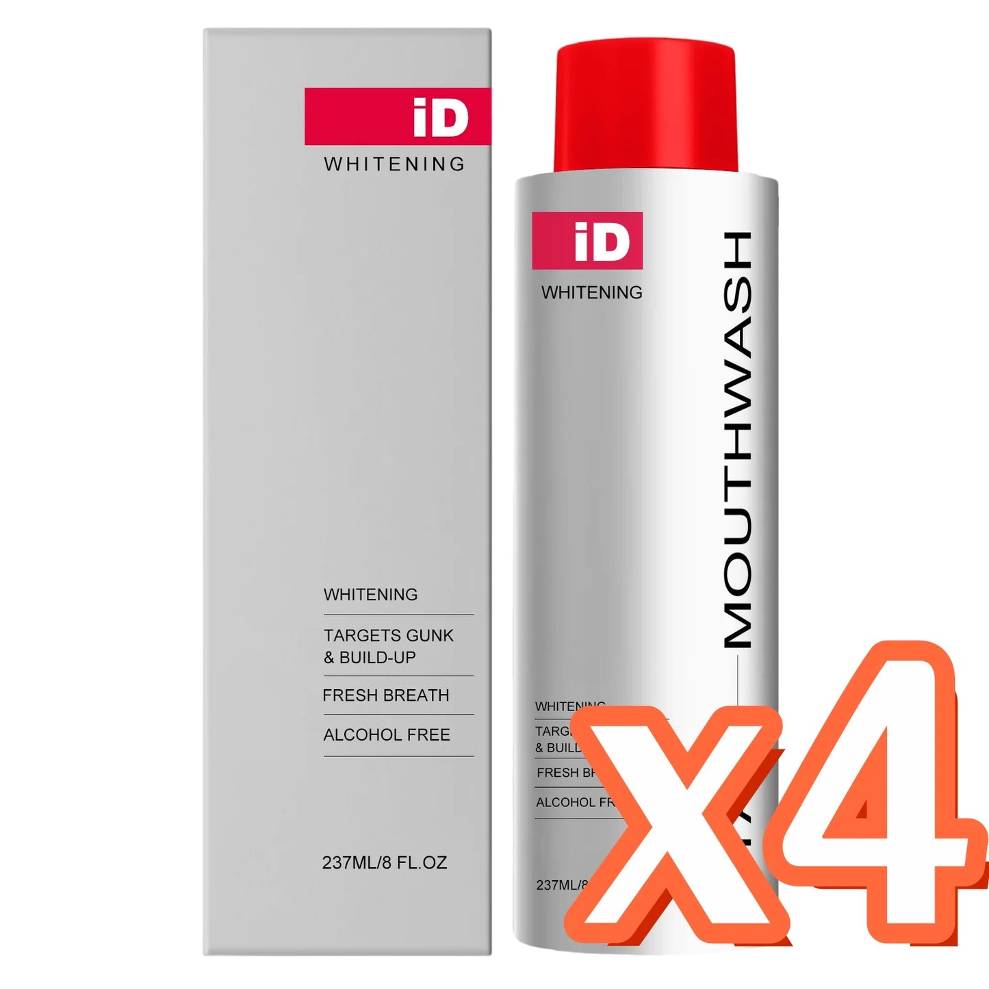 Teeth Whitening Mouthwash Quick Oral Cleansing Remove Mouth Bad Odor Reduce Teeth Stains Yellowing Refreshing Menthol Mouthwash Peaceful Pleasures Health and Wellness 237ml Boxed x 4 One Unit adults