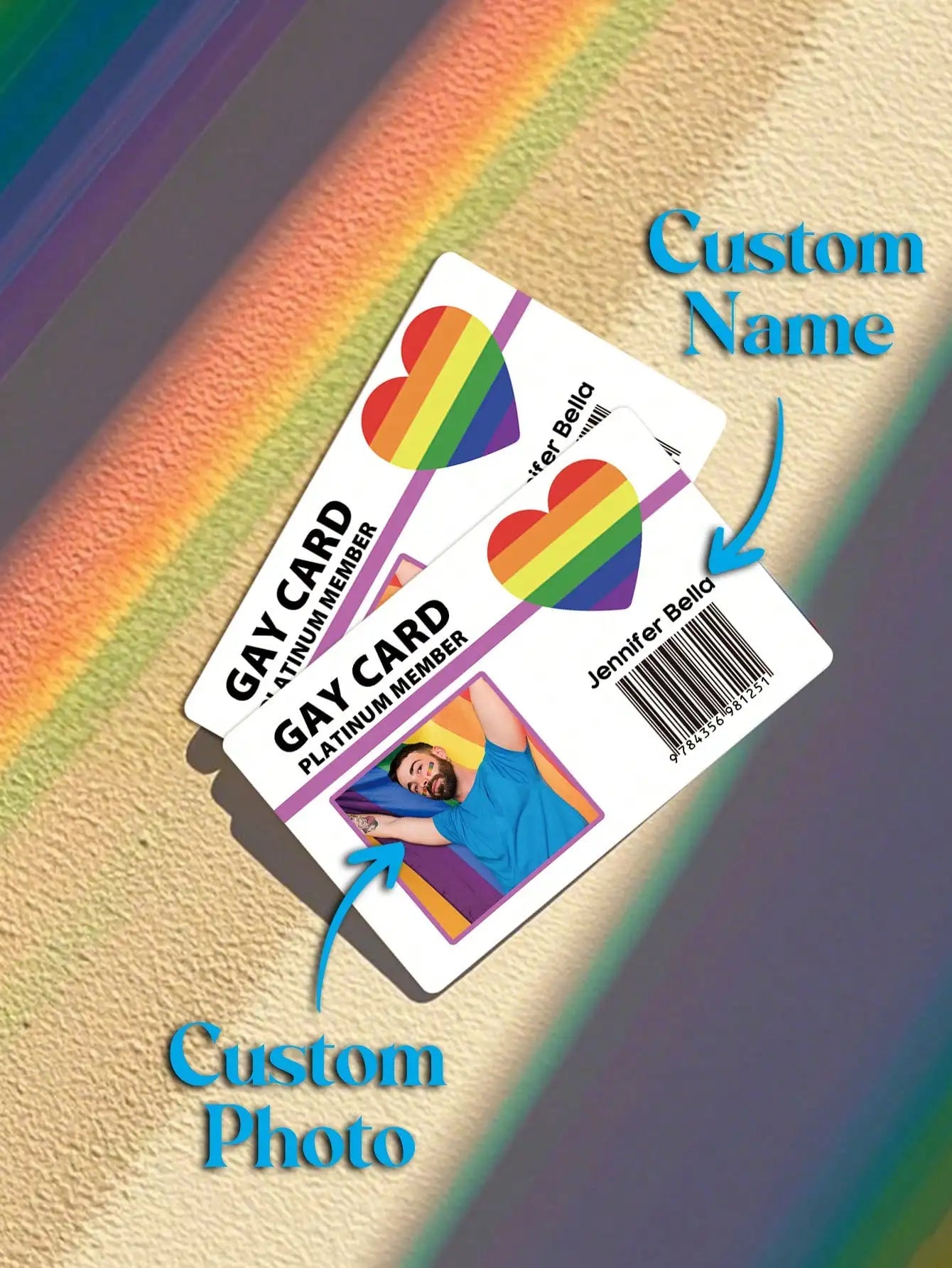 Custom Photo Wallet Card Personalized Name Card LGBTQ Pride Gift Funny Membership Card Novelty ID Card Prank Gift Peaceful Pleasures Health and Wellness