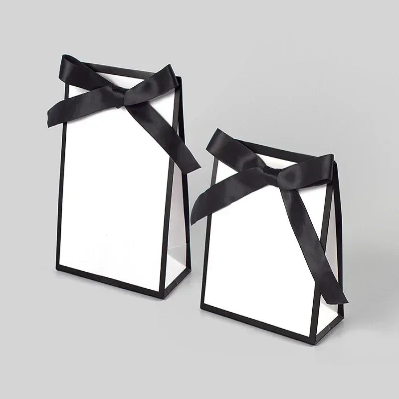 Black & White Bow Gift Bags | Party & Wedding Favors 10-20pcs