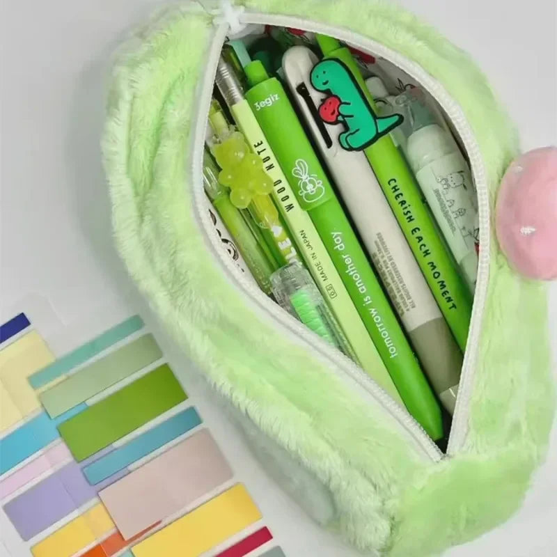 Cute Plush Pencil Case – Large Capacity Stationery Bag