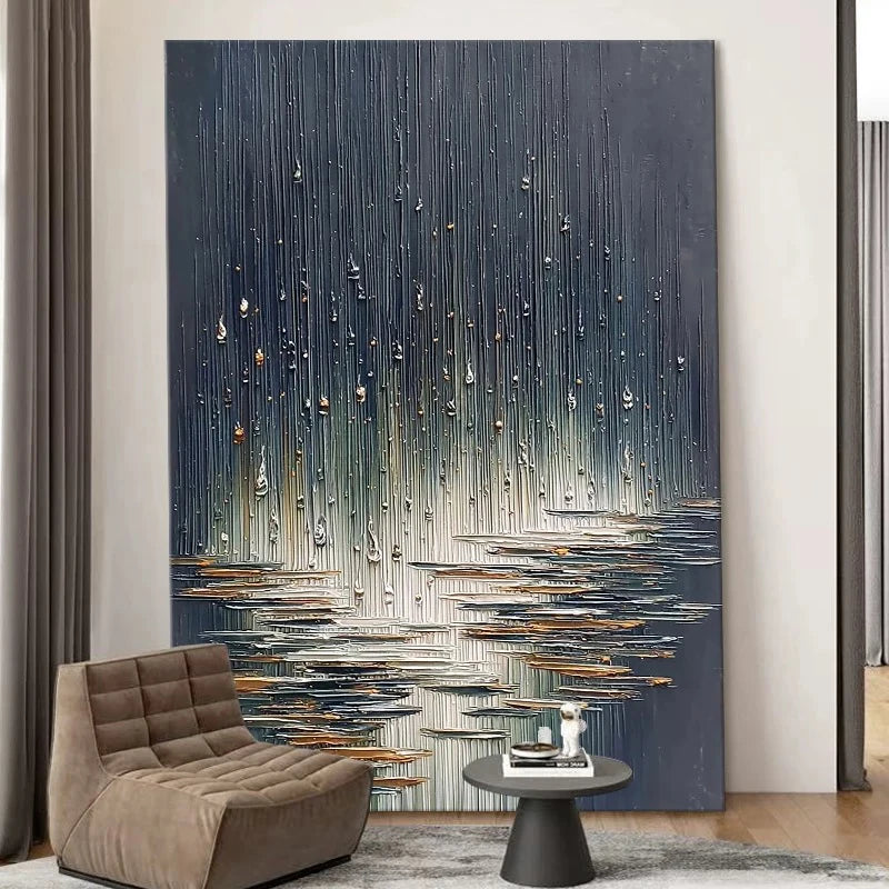 Hand Painted Abstract Water Drop Oil Painting | Canvas Wall Art Oil Painting Art Peaceful Pleasures Health and Wellness
