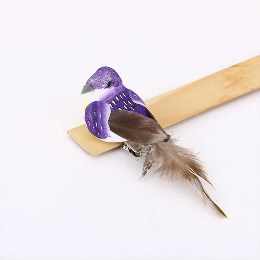 12pcs Colorful Clip-On Artificial Feather Birds | DIY Crafts Decor Craft Bird Ornaments Peaceful Pleasures Health and Wellness