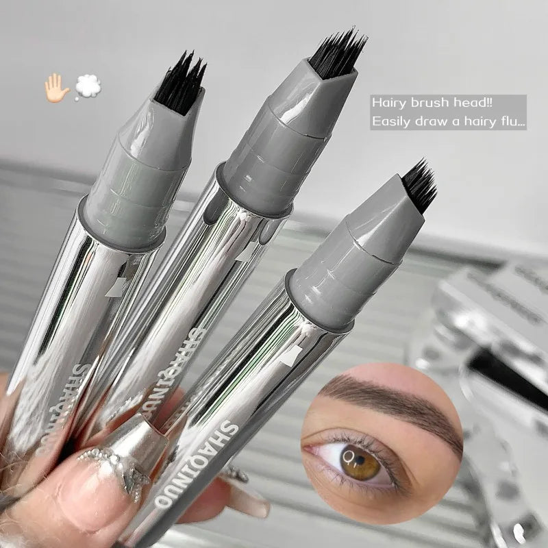 Waterproof Eyebrow Pen | Multi-Tip Hair-Like Strokes | 2 Colors
