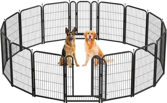 40-Inch Metal Dog Playpen, 16 Panels Large Pet Fence for Indoor Outdoor Use, Camping Yard RV Peaceful Pleasures Health and Wellness United States