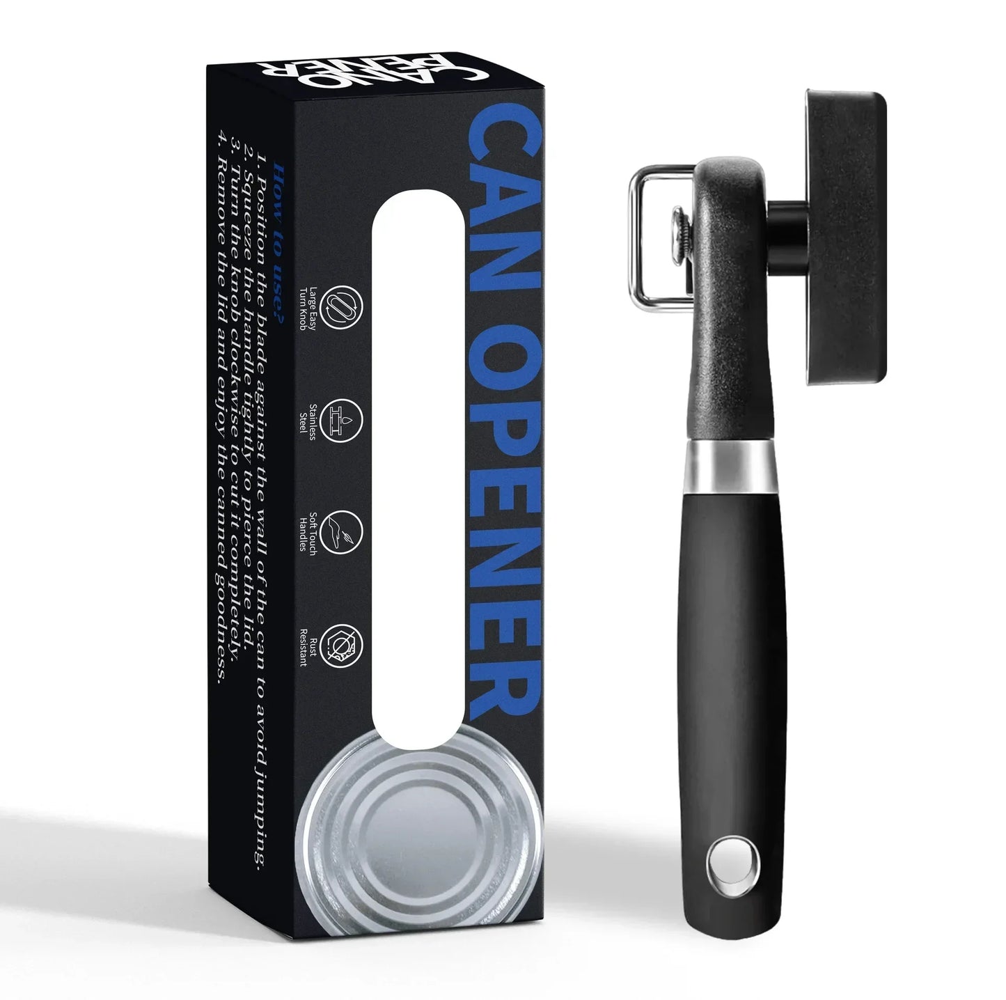 Stainless Steel Manual Can Opener – Side-Cut Monolever & Bottle Opener