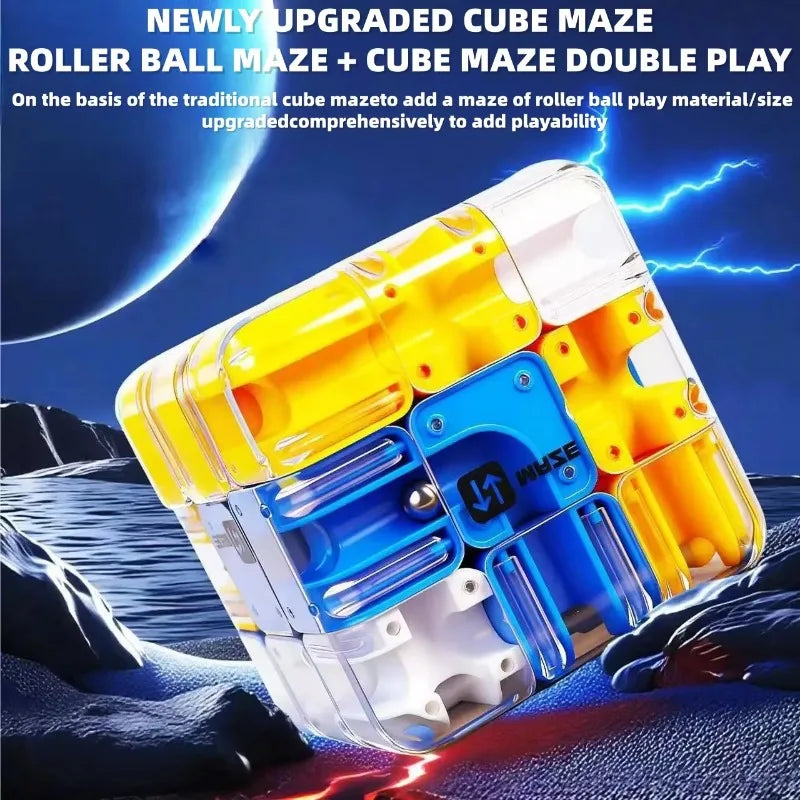 Transparent Magnetic Maze Cube | 3D Brain Teaser Fidget Puzzle