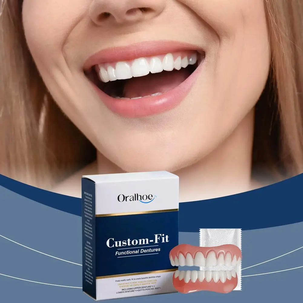 Silicone Temporary Denture Kit – Upper & Lower Whitening Set