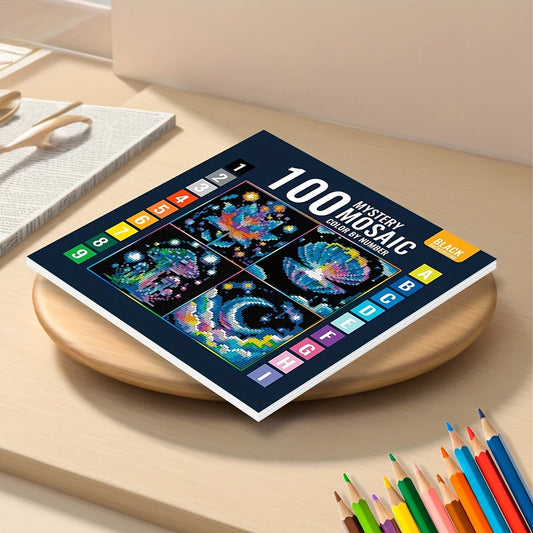 Mosaic Digital Coloring Book Containing Floral Cosmic Fantasy Pixel Peaceful Pleasures Health and Wellness