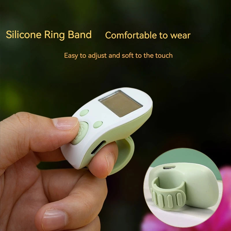 Multifunctional Luminous Ring-Type Counter Digital Display Rechargeable Counter Clicker, Manual Charging, Intelligent Electronic Peaceful Pleasures Health and Wellness