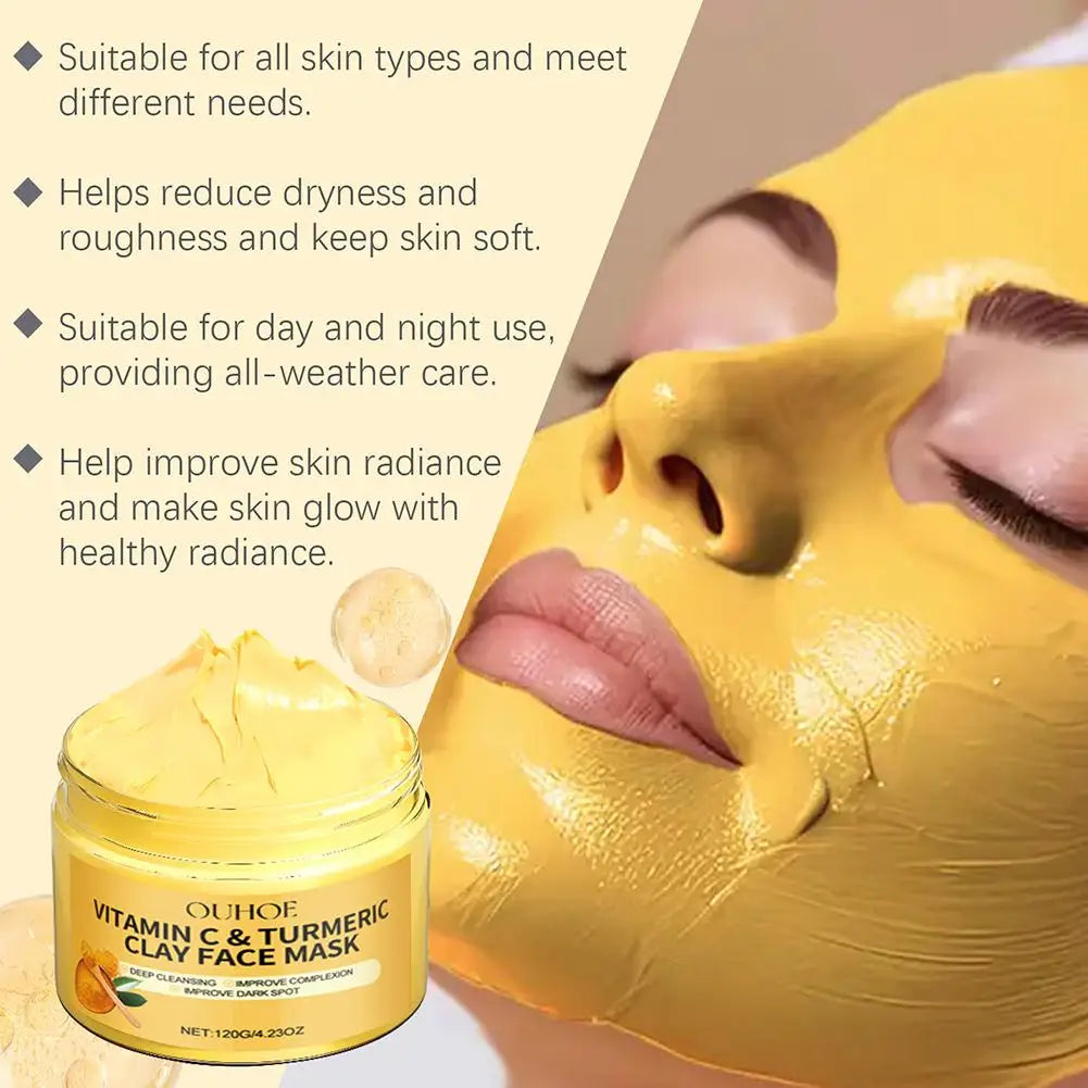 Turmeric Vitamin C Clay Mask – Deep Cleanse & Oil Control