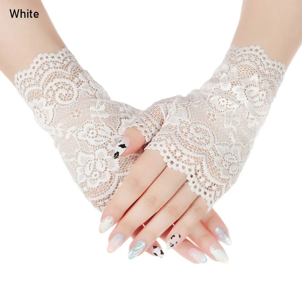 Women's Lace Fingerless Gloves – UV Sun Protection, Dance & Drive