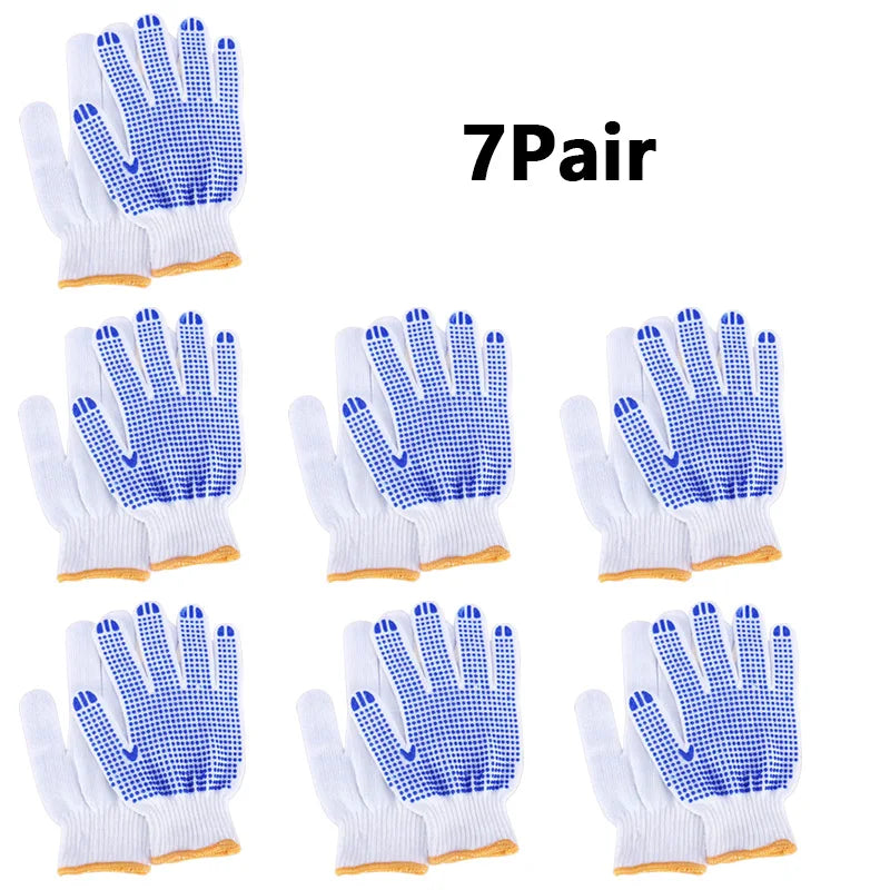 Non-Slip Rubber Dot Gloves Safety Protection Work Glove Home Gardening Mechanics Painter Essential Gloves Peaceful Pleasures Health and Wellness 7Pair