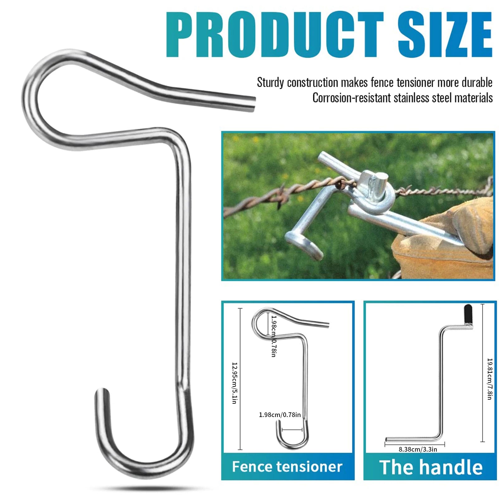 20 Pcs Barb Fence Wire Tensioner with Fast Tightening Metal Fence Post for Vegetable Gardens Flower Beds Lawns Peaceful Pleasures Health and Wellness