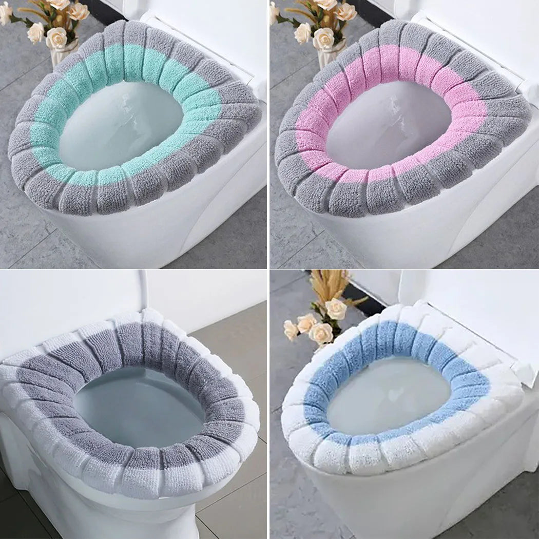 Soft Knit Toilet Seat Cover – Washable Cushion Pad