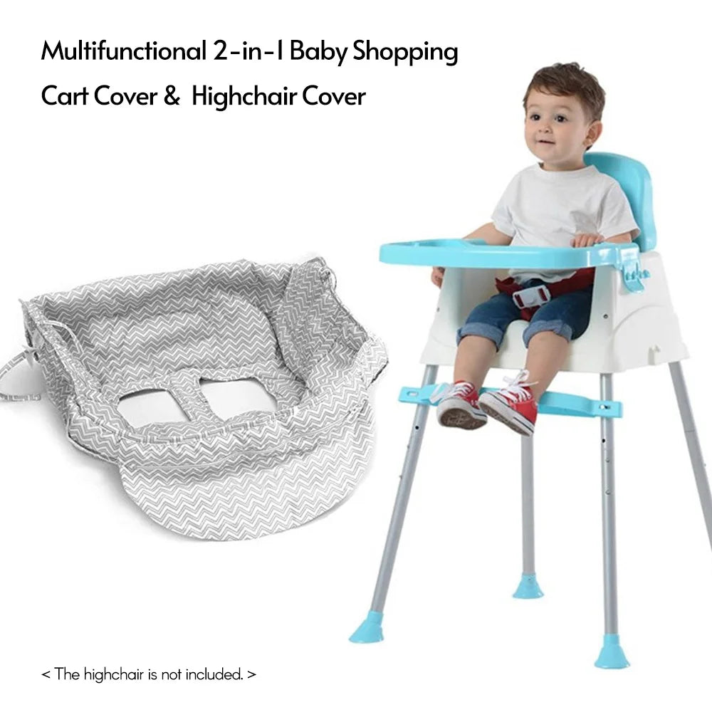 2-in-1 Baby Shopping Cart Cover & Highchair Cushion + Phone Holder