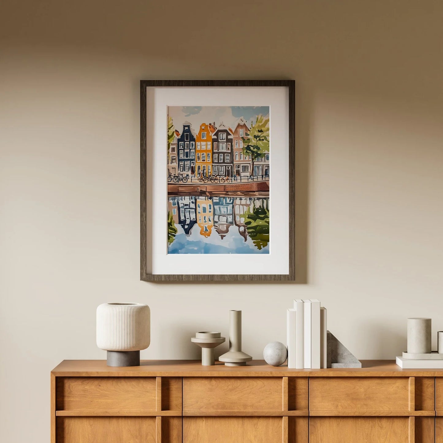 Amsterdam Flower Market Watercolor Canvas Wall Art Print