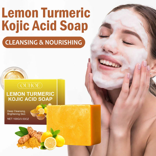 Lemon Turmeric Kojic Acid Brightening Soap Bar – 100g