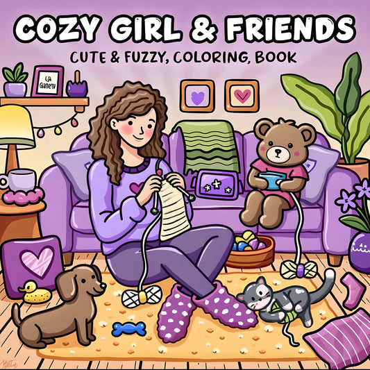COZY GIRL FRIENDS Bold-easy Patterns Coloring Book Adults Cute Peaceful Pleasures Health and Wellness GIRL