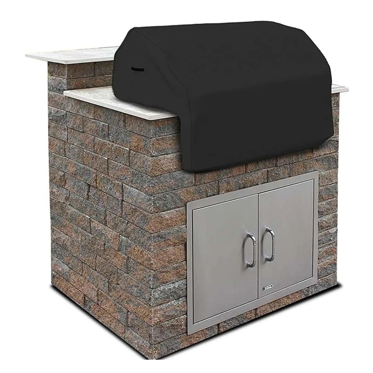 Built in Grill Cover BBQ Grill Top Cover 210D Oxford Fabric Waterproof Barbecue Cookware Protector for Backyard Yard Patio Lawn Peaceful Pleasures Health and Wellness