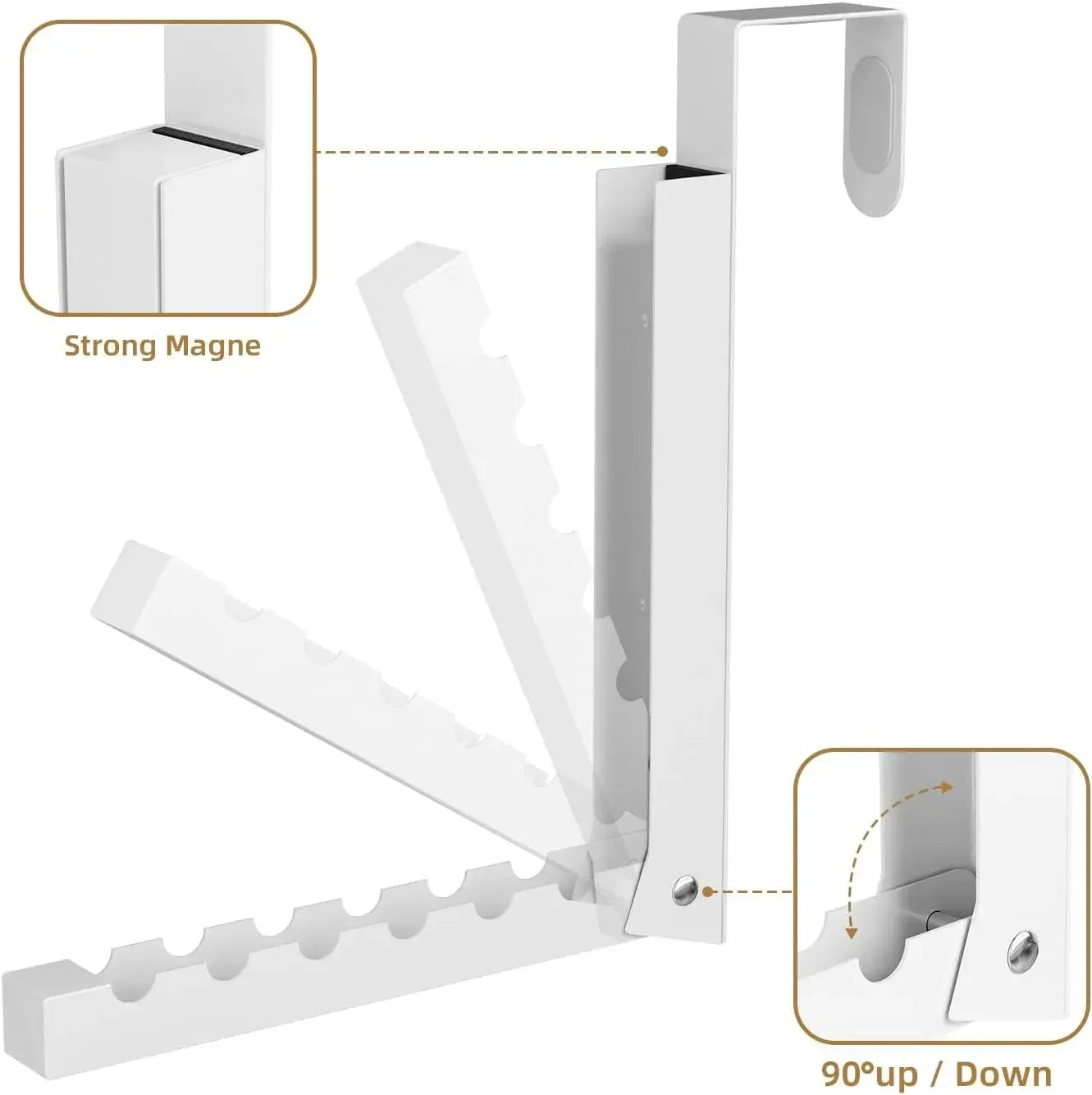 Foldable Over-The-Door Hanger Rack, 2-Pack Space-Saving Laundry Drying Hook for Small Rooms Peaceful Pleasures Health and Wellness