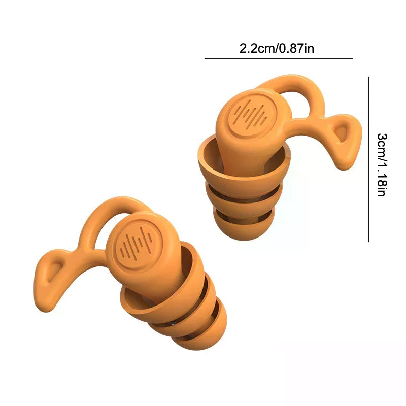 3-Layer Silicone Earplugs – Reusable Noise Blocking for Sleep