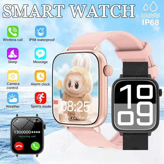 2025 New Smart Watch Women 1.81 inch Screen Customized Dial IP68 Waterproof Smart Watch Men Bluetooth Talk Fashion Bracelet‎HT30 Peaceful Pleasures Health and Wellness