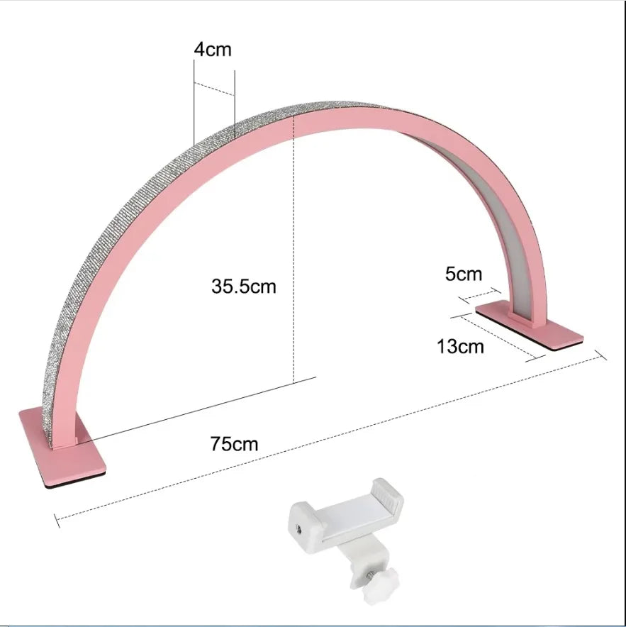 55cm 75cm Half Moon Light Half Moon Nail Desk Lamp with remote mobile phone clip for Eyelash Extension Nail Lash Tattoo Skincare Peaceful Pleasures Health and Wellness 75cm pink diamond AU spain