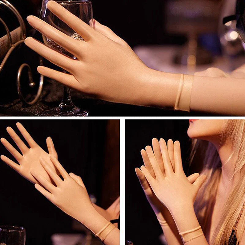 Women's Oil Glossy Ultra-Thin Transparent Wrist Gloves