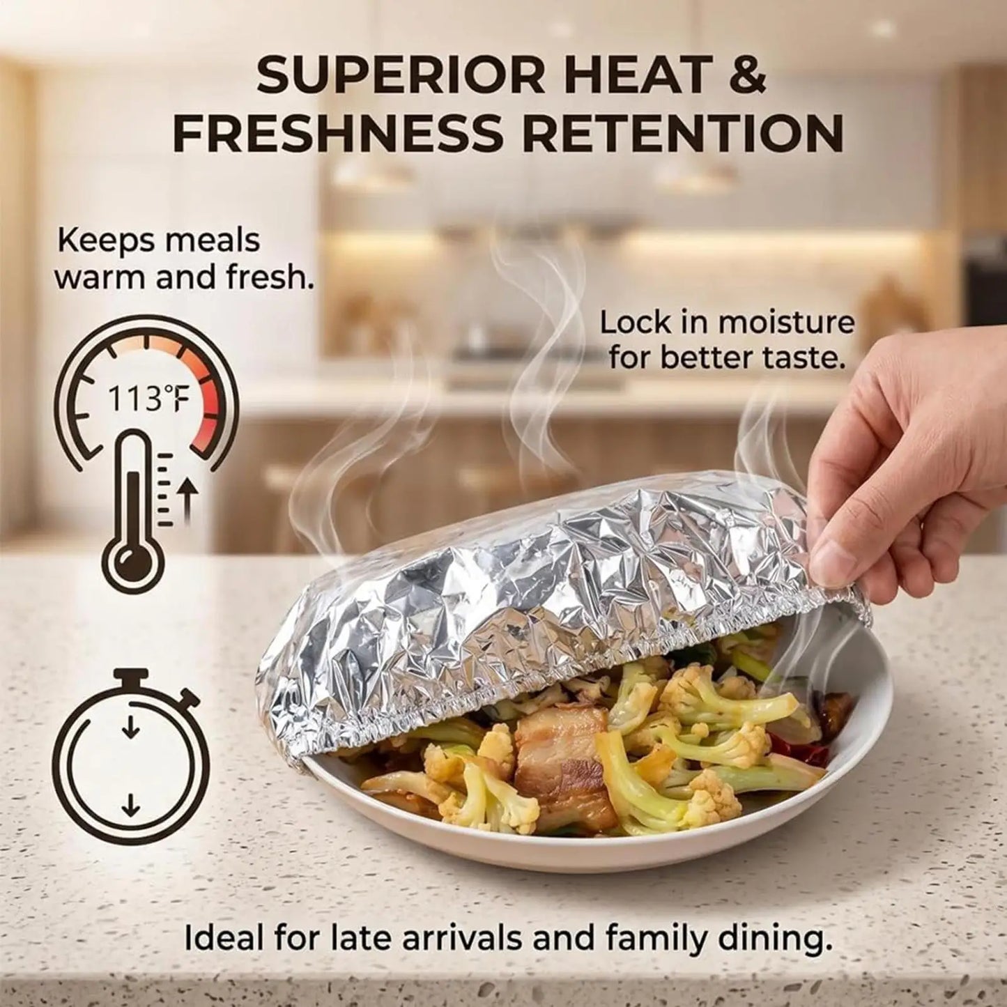 30-Pack Reusable Elastic Aluminum Foil Food Covers for Bowls