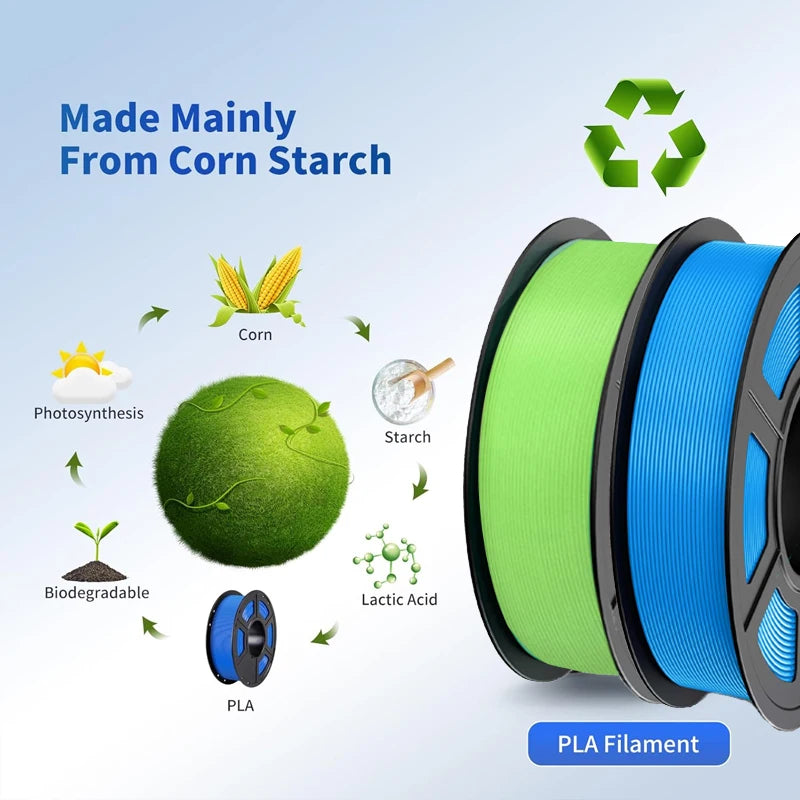 PLA+ 3D Printer Filament 1.75mm ±0.02mm | 250G Blue+Green Spool