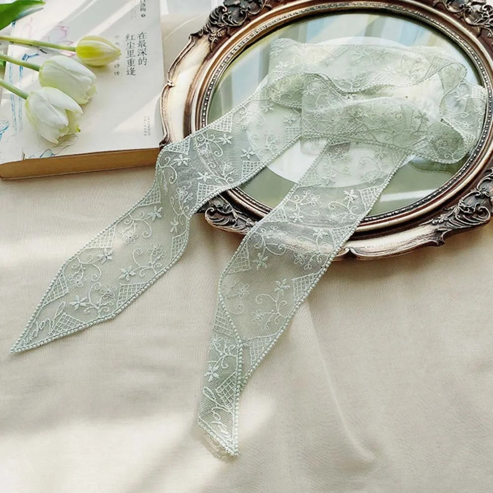 Women's Soft Lace Hair Ribbon Headband & Neck Scarf | Floral
