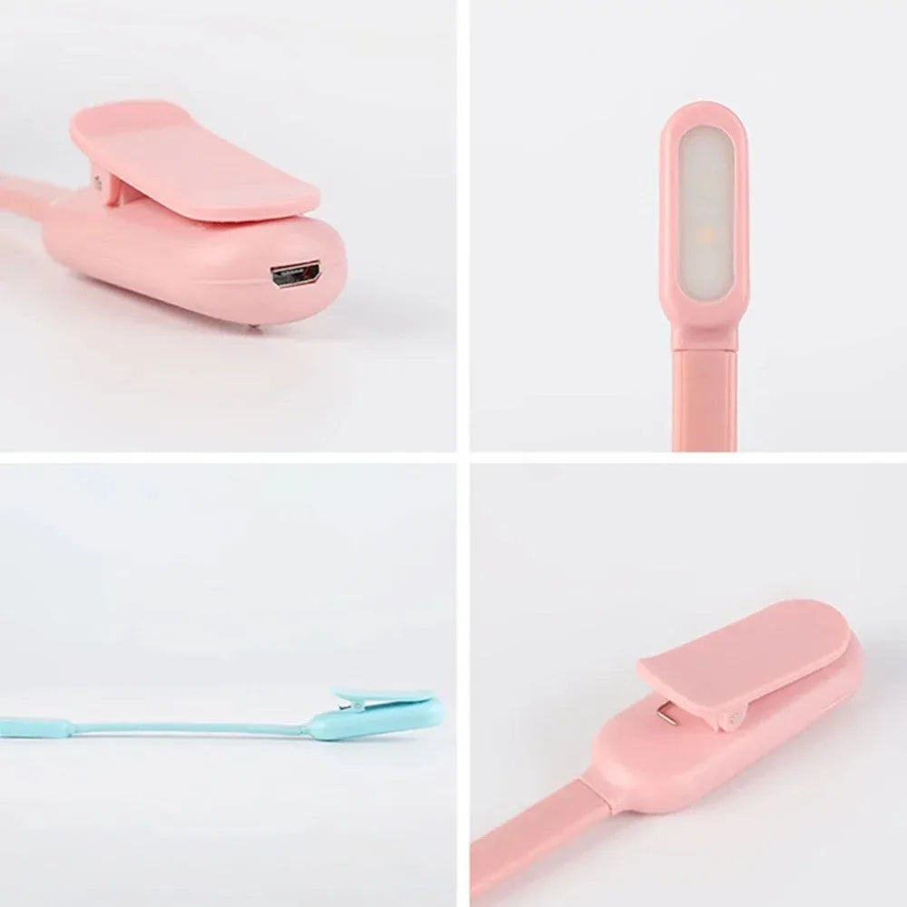 USB Rechargeable Clip-On Book Light | 3-Color LED Reading Lamp