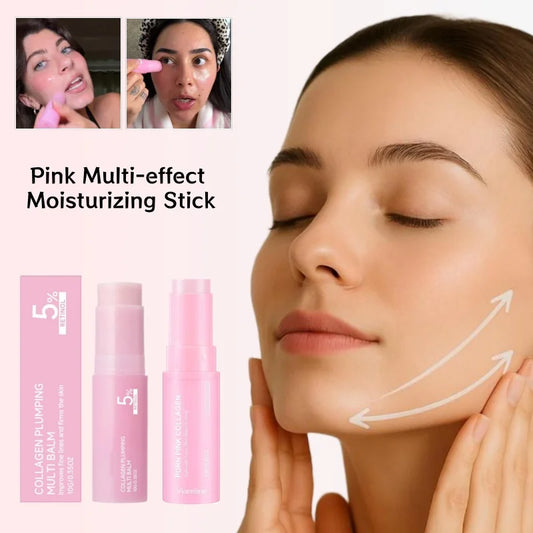 PDRN Pink Collagen Moisturizing Stick Hydrating Dry Skin Smoothing Balm For Skin Care Daily Moisturizing Multi-effect Balm 10g Peaceful Pleasures Health and Wellness