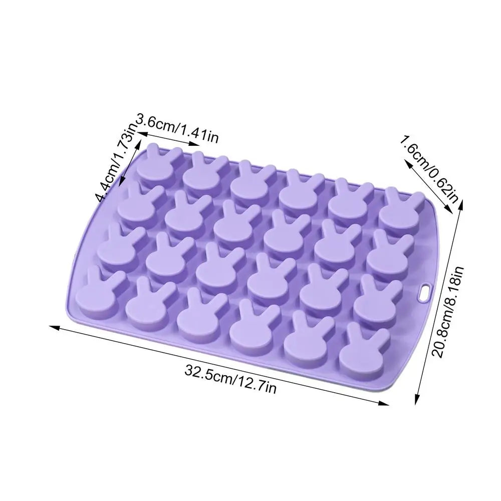 Easter Bunny Silicone Mold – Chocolate, Fondant & Resin DIY Silicone Baking Mold Peaceful Pleasures Health and Wellness Purple China Mainland