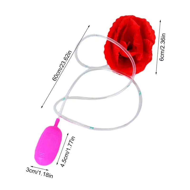 （Random Color）Lovely & High Quality 1 pcs Trick Funny Joke Prank Toys Water Squirt Rose Clown Flowers Wedding banquet Peaceful Pleasures Health and Wellness