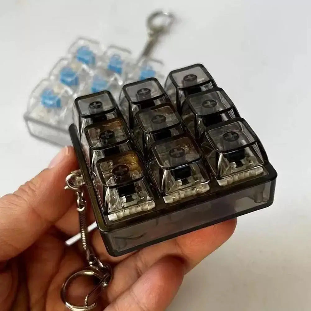 LED Glowing Transparent Switch Tester Keychain Fidget Toy Fingertip Button Stress Relief Clicker Mechanical Keyboard Accessories Peaceful Pleasures Health and Wellness