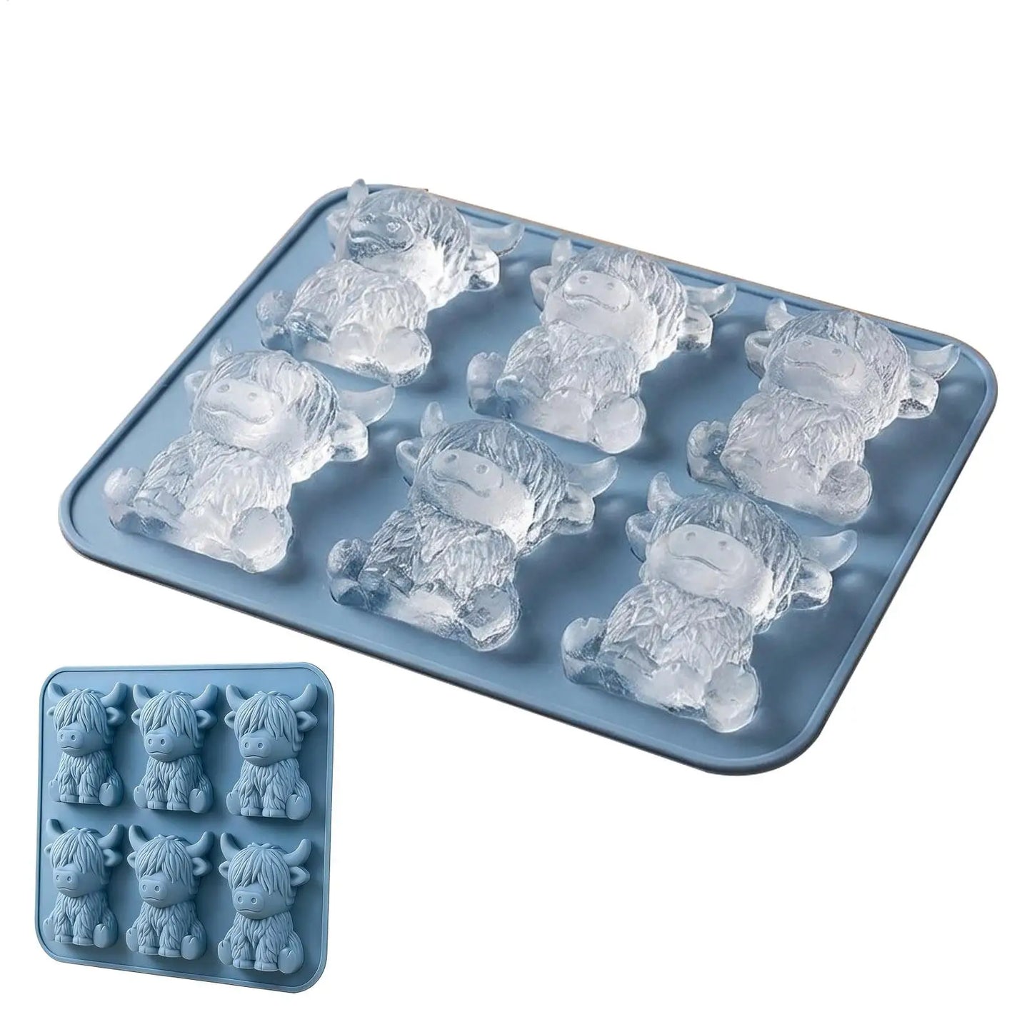 Cute Cow Silicone Ice Cube Tray – 6-Cavity Fun Mold