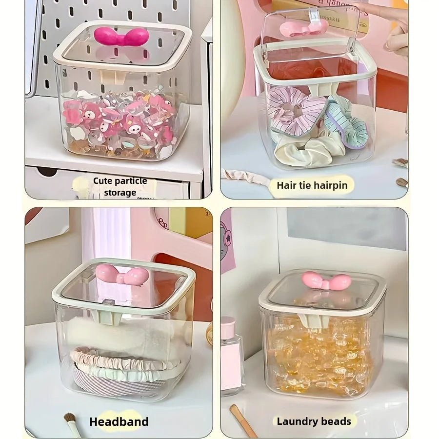 Hair Accessories Storage Organizer – Dustproof Vanity Box for Bathroom & Bedroom
